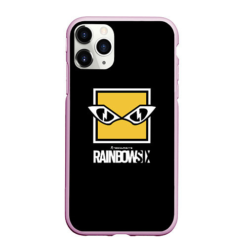 Чехол iPhone 11 Pro матовый Rainbow six 6 logo games / 3D-Розовый – фото 1