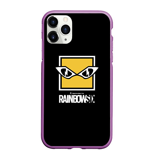 Чехол iPhone 11 Pro матовый Rainbow six 6 logo games / 3D-Фиолетовый – фото 1