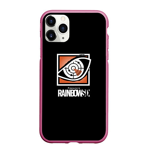 Чехол iPhone 11 Pro матовый Rainbow six logo ubisoft favorite / 3D-Малиновый – фото 1