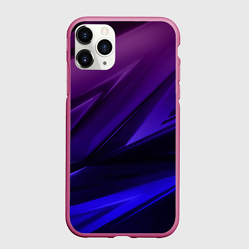 Чехол iPhone 11 Pro матовый Абстракция из градиента и линий / 3D-Малиновый – фото 1