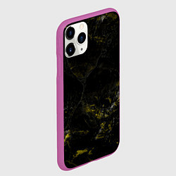 Чехол iPhone 11 Pro матовый Потертая желтая текстура, цвет: 3D-фиолетовый — фото 2