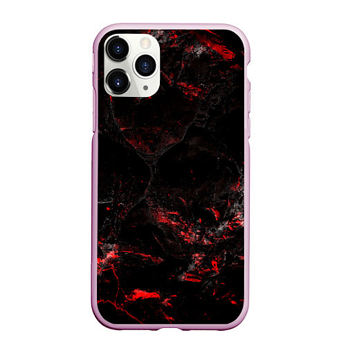 Чехол iPhone 11 Pro матовый Потертая красная текстура / 3D-Розовый – фото 1