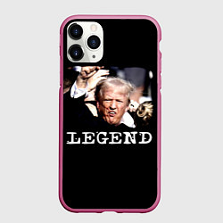 Чехол iPhone 11 Pro матовый Мем Трамп после покушения: легенда, цвет: 3D-малиновый