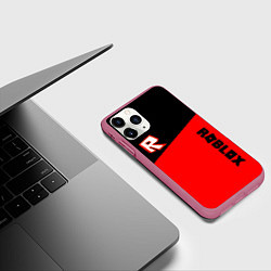 Чехол iPhone 11 Pro матовый Roblox geometry red, цвет: 3D-малиновый — фото 2