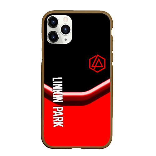 Чехол iPhone 11 Pro матовый Linkin park geometry line steel / 3D-Коричневый – фото 1