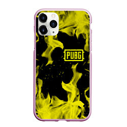 Чехол iPhone 11 Pro матовый PUBG жёлтый огонь