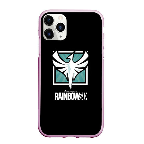 Чехол iPhone 11 Pro матовый Rainbow six logo game ubisoft / 3D-Розовый – фото 1