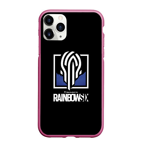 Чехол iPhone 11 Pro матовый Rainbow six siege logo / 3D-Малиновый – фото 1