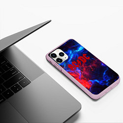 Чехол iPhone 11 Pro матовый AC DC space, цвет: 3D-розовый — фото 2