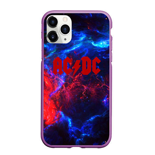 Чехол iPhone 11 Pro матовый AC DC space / 3D-Фиолетовый – фото 1