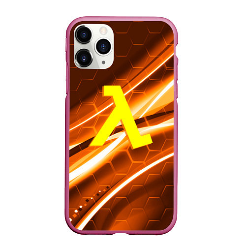 Чехол iPhone 11 Pro матовый Half life valve steel / 3D-Малиновый – фото 1