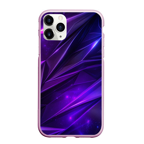 Чехол iPhone 11 Pro матовый Фиолетовая объемная неровная текстура / 3D-Розовый – фото 1