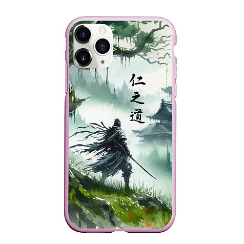 Чехол iPhone 11 Pro матовый Samurai - ghost of Tsushima / 3D-Розовый – фото 1