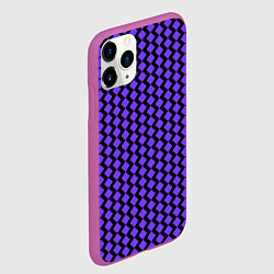 Чехол iPhone 11 Pro матовый Паттерн фиолетовые ромбы, цвет: 3D-фиолетовый — фото 2