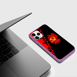 Чехол iPhone 11 Pro матовый СССР геометрия прошлого, цвет: 3D-фиолетовый — фото 2