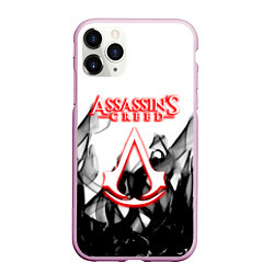 Чехол iPhone 11 Pro матовый Assassins Creed огненное лого гейм