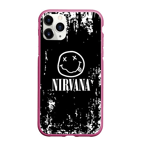 Чехол iPhone 11 Pro матовый Nirvana teddy / 3D-Малиновый – фото 1