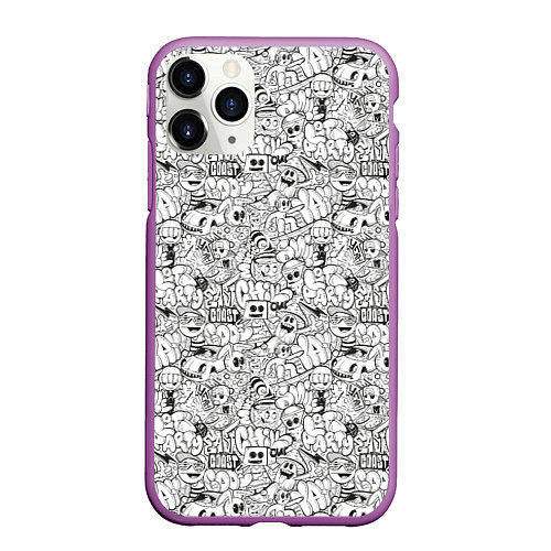 Чехол iPhone 11 Pro матовый Расслабься и веселись / 3D-Фиолетовый – фото 1