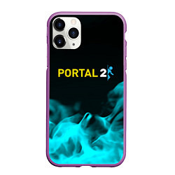 Чехол iPhone 11 Pro матовый Portal fire blue, цвет: 3D-фиолетовый