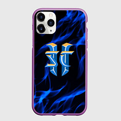 Чехол iPhone 11 Pro матовый Starcraft flame strategy, цвет: 3D-фиолетовый