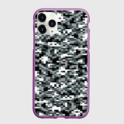 Чехол iPhone 11 Pro матовый Камуфляжные пиксели текстура, цвет: 3D-фиолетовый