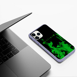 Чехол iPhone 11 Pro матовый Destiny fire green, цвет: 3D-светло-сиреневый — фото 2