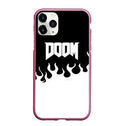 Чехол iPhone 11 Pro матовый Doom fire white