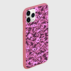Чехол iPhone 11 Pro матовый Розовый камуфляж текстура, цвет: 3D-малиновый — фото 2