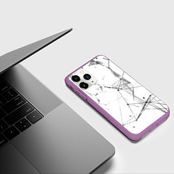 Чехол iPhone 11 Pro матовый Белый плексус, цвет: 3D-фиолетовый — фото 2