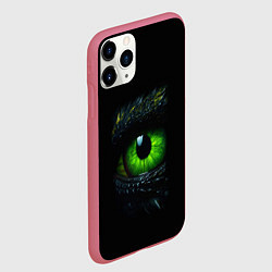 Чехол iPhone 11 Pro матовый Глаз дракона змеи зеленого цвета: символ 2025 Ново, цвет: 3D-малиновый — фото 2