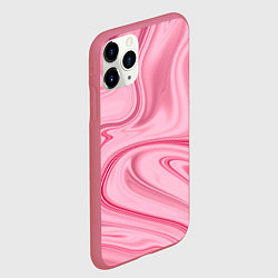 Чехол iPhone 11 Pro матовый Розовые разводы, цвет: 3D-малиновый — фото 2
