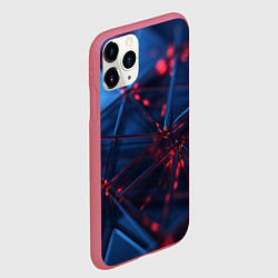 Чехол iPhone 11 Pro матовый Абстрактные треугольные элементы, цвет: 3D-малиновый — фото 2