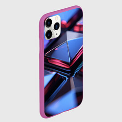 Чехол iPhone 11 Pro матовый Абстрактные фиолетовые плиты со свечением, цвет: 3D-фиолетовый — фото 2