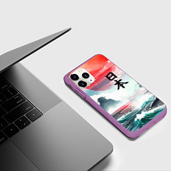 Чехол iPhone 11 Pro матовый Япония - страна восходящего солнца - акварель, цвет: 3D-фиолетовый — фото 2