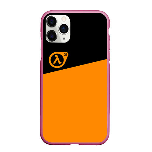 Чехол iPhone 11 Pro матовый Half life orange game / 3D-Малиновый – фото 1