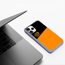 Чехол iPhone 11 Pro матовый Half life orange game, цвет: 3D-светло-сиреневый — фото 2