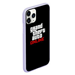 Чехол iPhone 11 Pro матовый GTA online logo, цвет: 3D-светло-сиреневый — фото 2