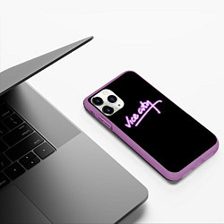 Чехол iPhone 11 Pro матовый Vice city logo neon, цвет: 3D-фиолетовый — фото 2