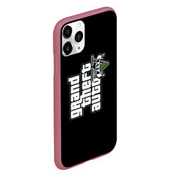 Чехол iPhone 11 Pro матовый GTA5 logo game rockstar, цвет: 3D-малиновый — фото 2