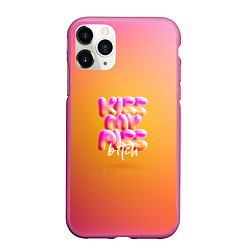 Чехол iPhone 11 Pro матовый Kiss my piss, bitch, цвет: 3D-малиновый