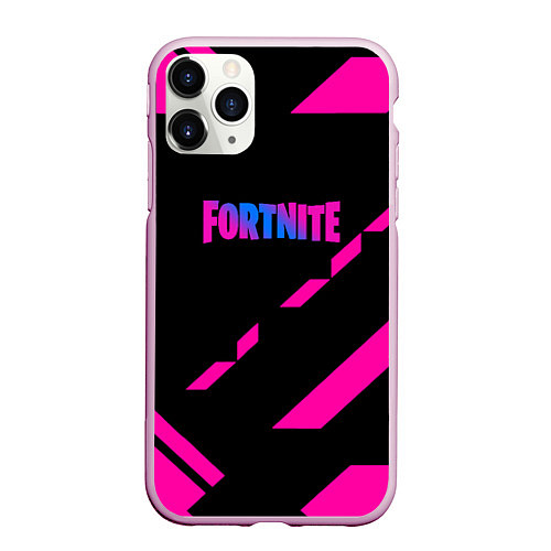 Чехол iPhone 11 Pro матовый Fortnite geometry pink / 3D-Розовый – фото 1