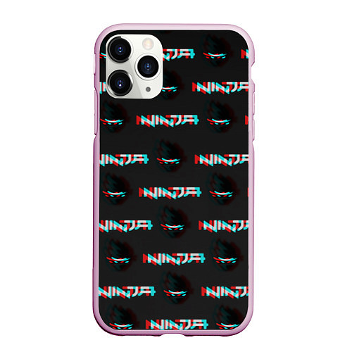 Чехол iPhone 11 Pro матовый Ninja team fortnite bloger / 3D-Розовый – фото 1