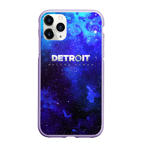 Чехол iPhone 11 Pro матовый Detroit become human space / 3D-Светло-сиреневый – фото 1