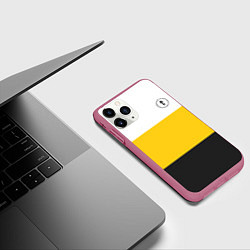 Чехол iPhone 11 Pro матовый За веру царя и святую триединую Русь Крест на узор, цвет: 3D-малиновый — фото 2