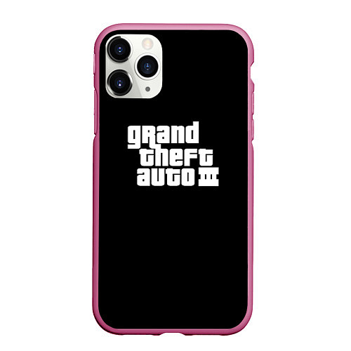 Чехол iPhone 11 Pro матовый GTA3 logo / 3D-Малиновый – фото 1