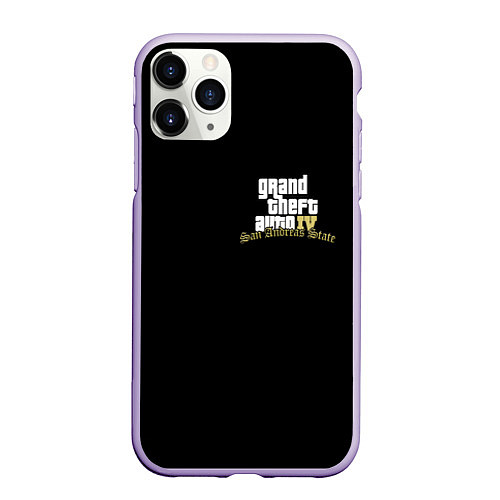 Чехол iPhone 11 Pro матовый GTA 6 logo game / 3D-Светло-сиреневый – фото 1