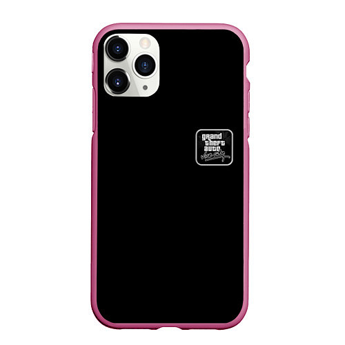 Чехол iPhone 11 Pro матовый Gta vice city black / 3D-Малиновый – фото 1