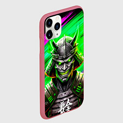 Чехол iPhone 11 Pro матовый Самурай в маске черепа, цвет: 3D-малиновый — фото 2