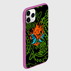 Чехол iPhone 11 Pro матовый Samurai dragon steel logo, цвет: 3D-фиолетовый — фото 2