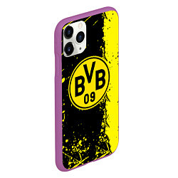 Чехол iPhone 11 Pro матовый Borussia fc краски, цвет: 3D-фиолетовый — фото 2